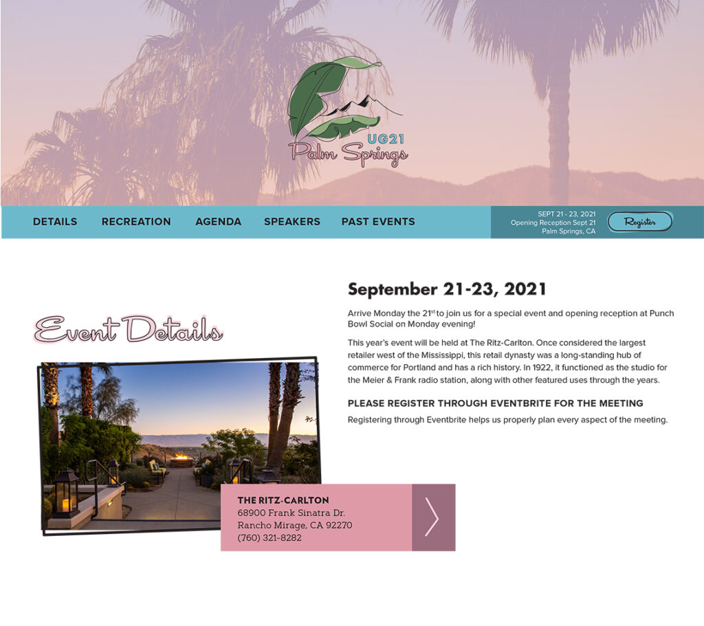 Website mockup - homepage