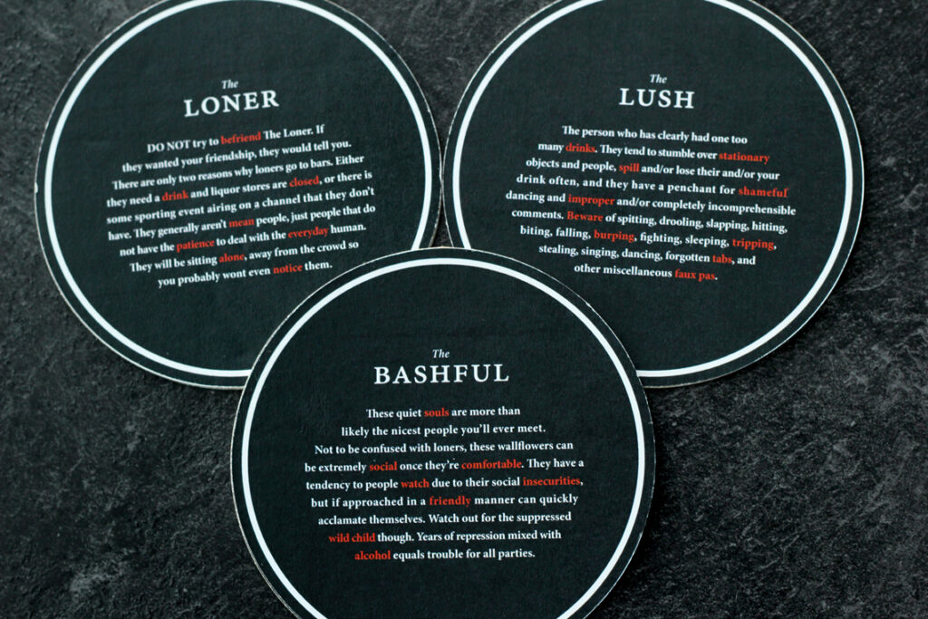 Bar Character Coasters - set of 3 - 2