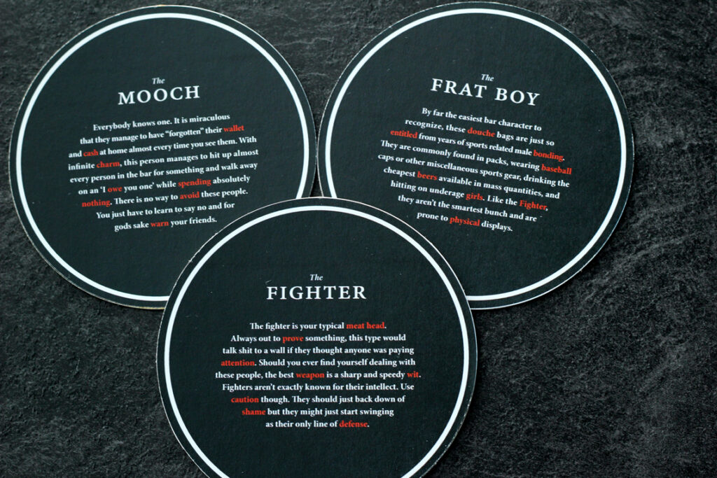 Bar Character Coasters - set of 3 - 3